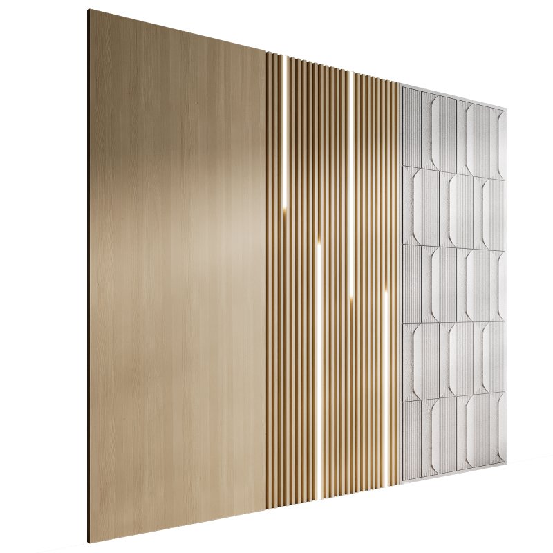 Headboard wood and concrete 3d Wall Panel 06 - Image 3