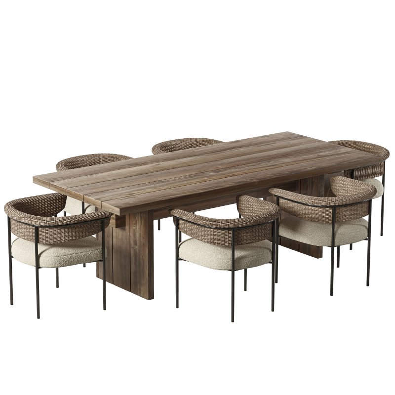 Carrie Outdoor Dining Chair and Brandy Dining Table-Fourhands - Image 2