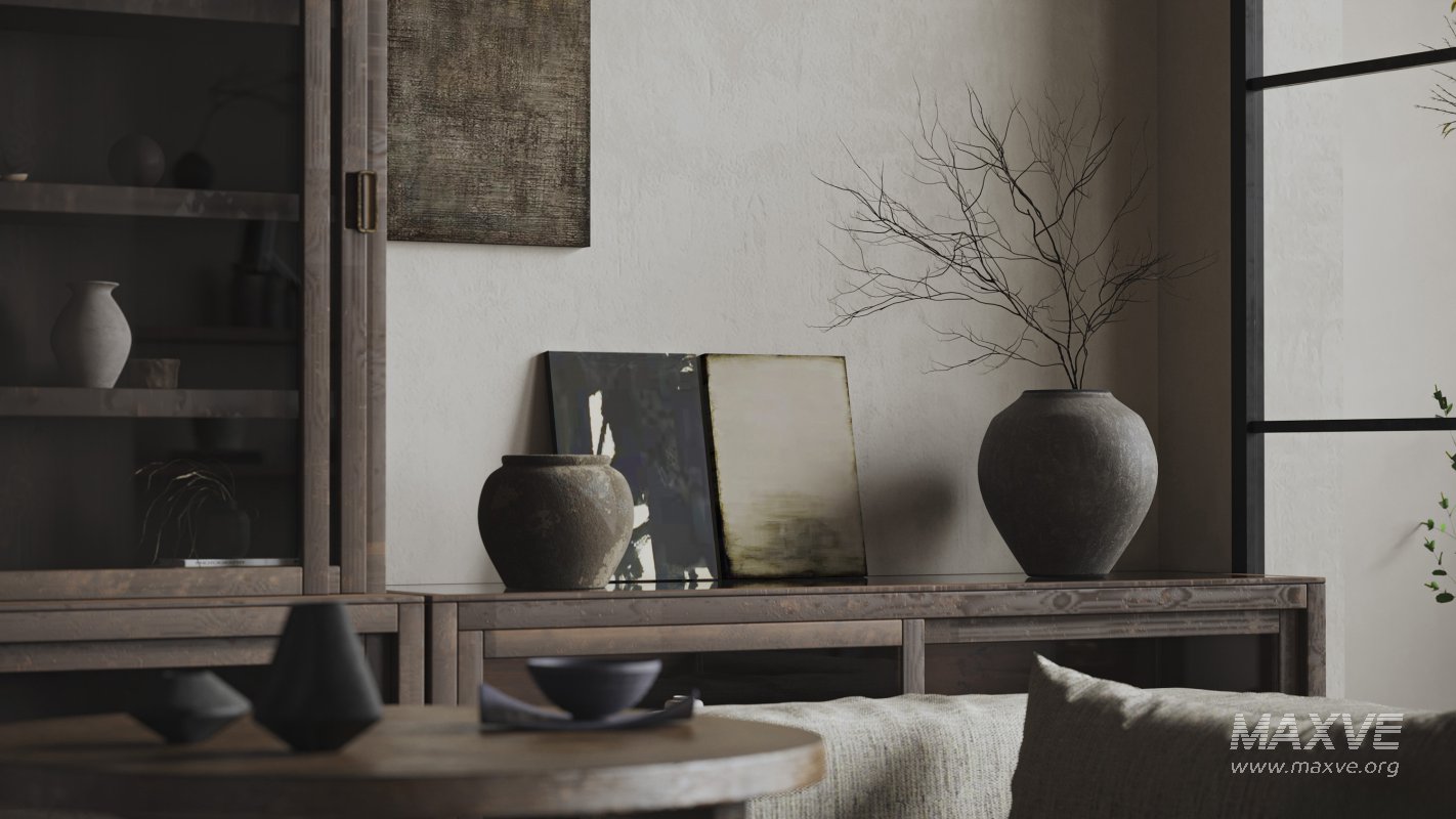 Modern living room and dining room kitchen interior scene - Image 6