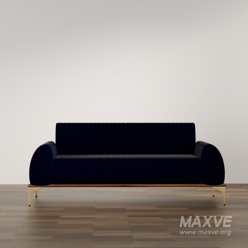 Modern Ribbed Velvet Sofa - Image 2