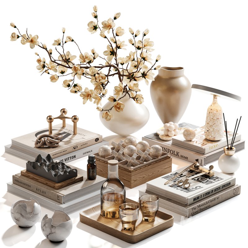 Golden Stillness Tabletop Styling with Magnolia - Image 1