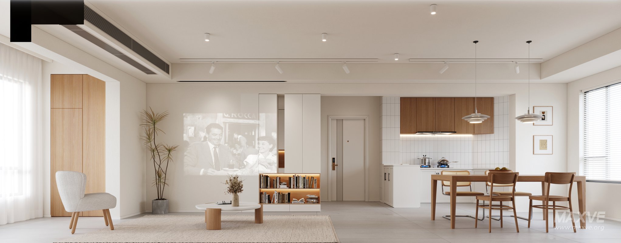 Modern living room and dining room interior scene - Image 5