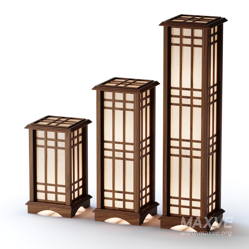 Japanese Style Wood Table Floor Lamp - Image 6