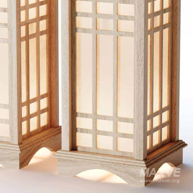 Japanese Style Wood Table Floor Lamp - Image 2