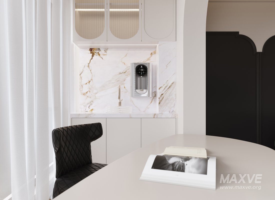 Modern living room and dining room kitchen interior scene - Image 7