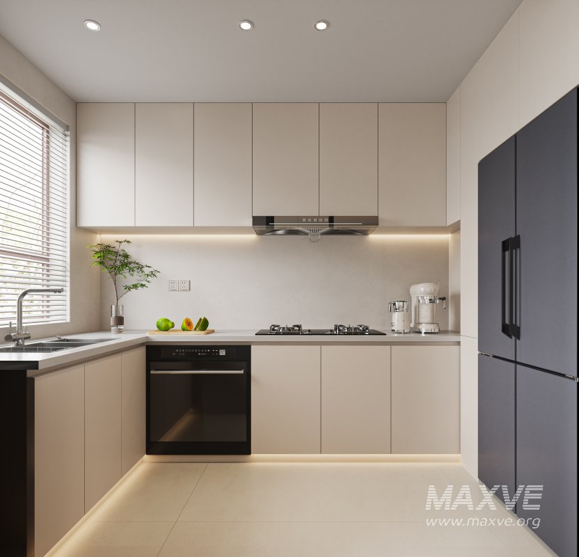 Modern living room and dining room kitchen interior scene - Image 3