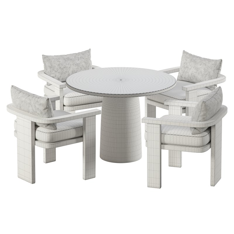 Tahana Outdoor Dining Armchair and Basil Table By Fourhands - Image 6