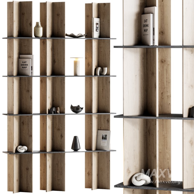 Minimalistic wooden Rack with decor - Image 6