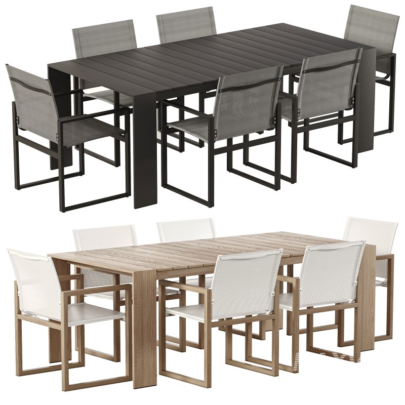 Hayman Teak and Aluminum Dining Chair and Table-Harbour - Image 5