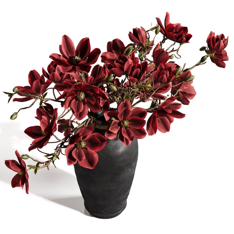 Ikebana Inspired Decorative Magnolia Bouquet - Image 4