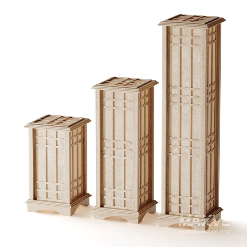 Japanese Style Wood Table Floor Lamp - Image 3