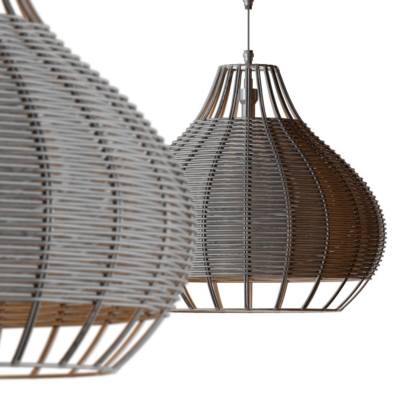 Rattan Pendant Lampshade Wicker Chandelier - Image 2