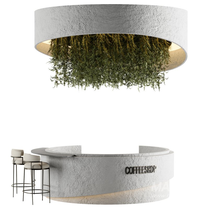 Reception Desk With Hanging Plants-set 14 - Image 3