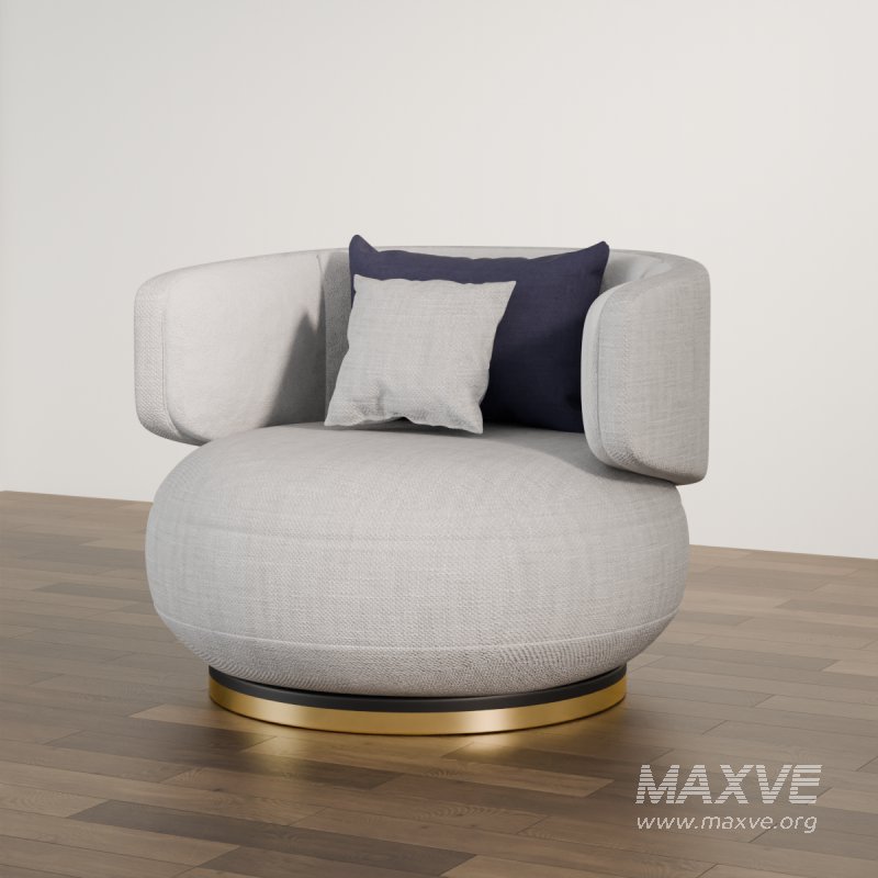 Comfy Round Lounge Chair with Cushions - Image 2
