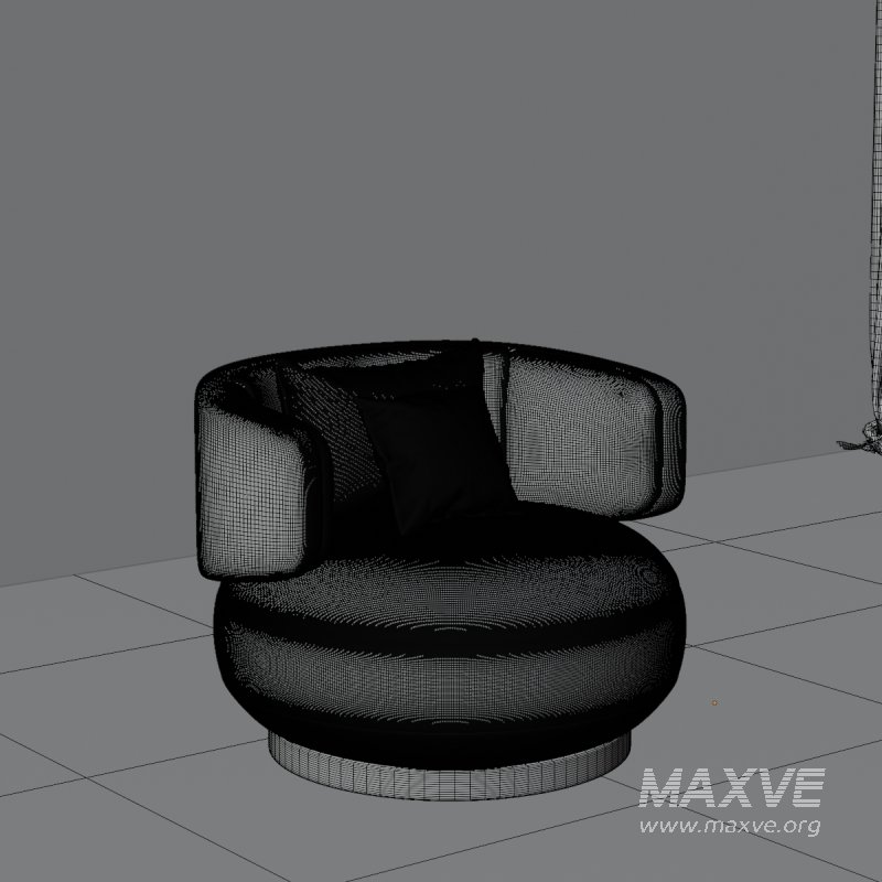 Comfy Round Lounge Chair with Cushions - Image 1