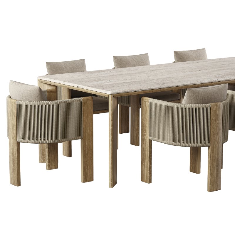 Palm Beach Teak Dining chair and Rectangle Dining Table - Image 4