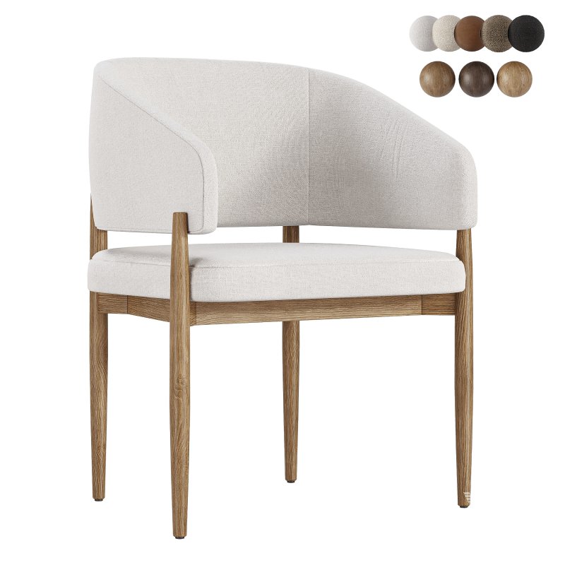 EVA FABRIC DINING ARMCHAIR - Image 1