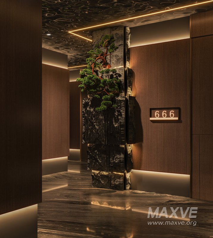 Chinese Hotel reception and hallway - Image 2