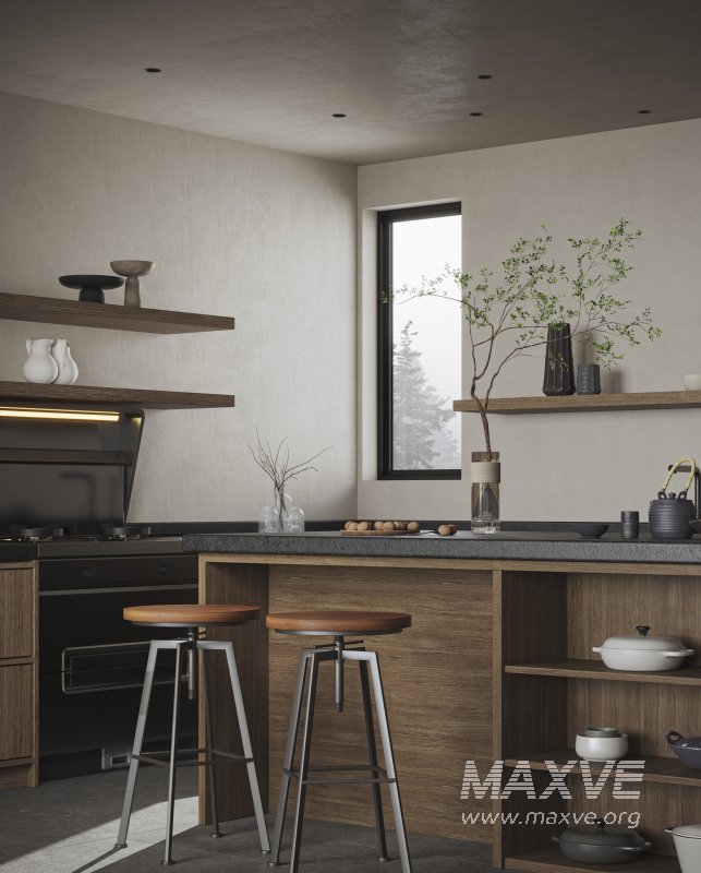 Modern living room and dining room kitchen interior scene - Image 7