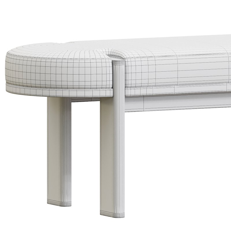 Karina Dark Elm Wood w Oatmeal Fabric Bench - Image 1