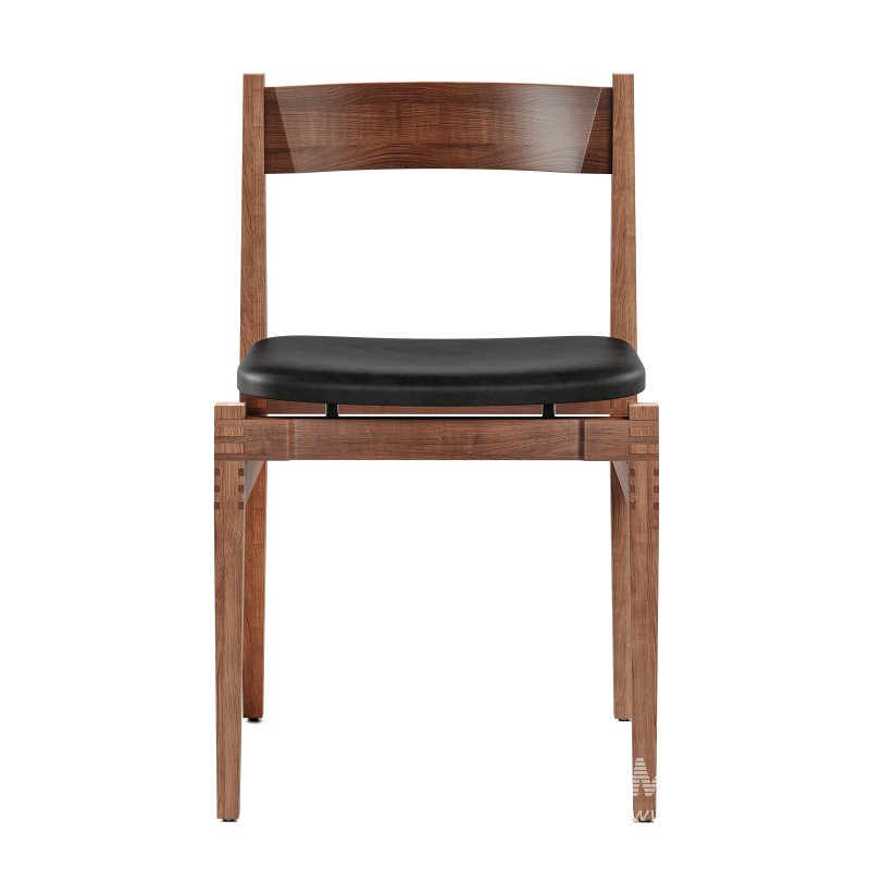 AMBROGIO BLACK LEATHER DINING CHAIR-CB2 - Image 3