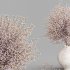Minimal Gypsophila Bouquet in Textured Clay Vase - Thumbnail 2