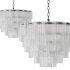 Round pendant chandelier made of ribbed glass light - Thumbnail 2