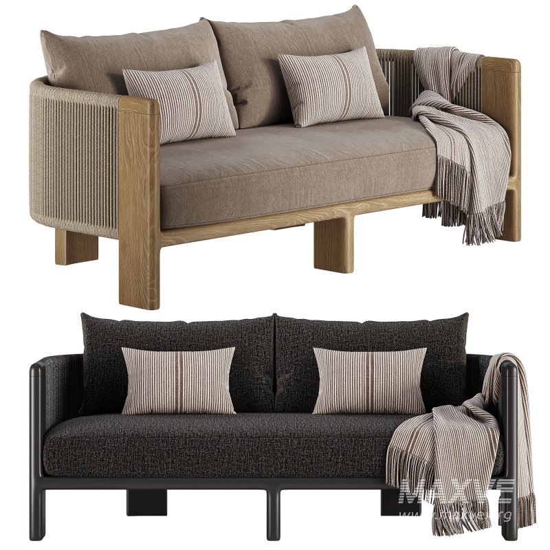 Palm Beach Teak 2 Seat Sofa-Harbour - Image 1