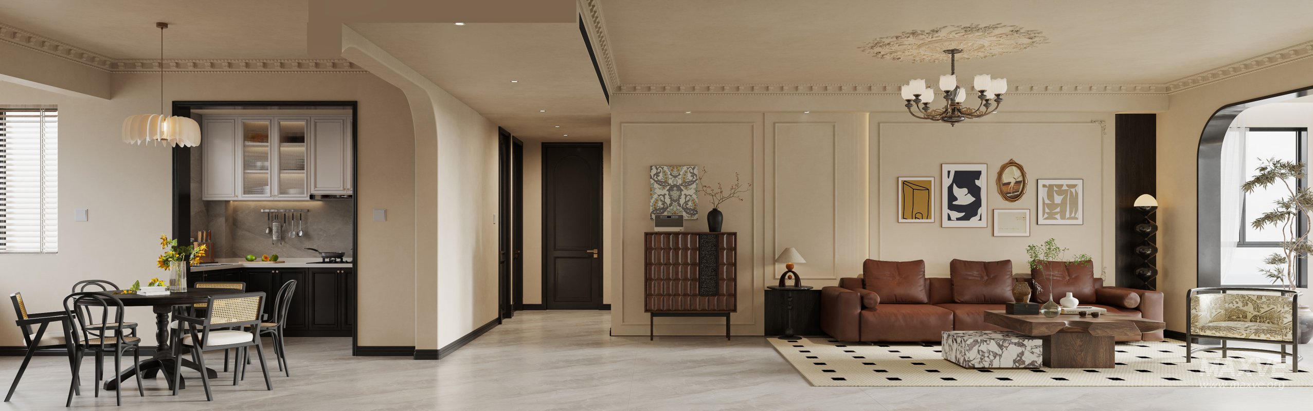 Luxurious living room and dining room kitchen - Image 2