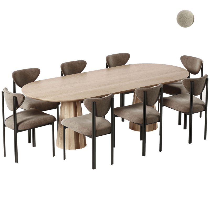 The Cooper Dining Chair and Bank Oval Dining Table-maidenhome - Image 2