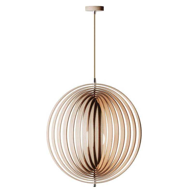 Creative Wood Round Globe Pendant Light Fixture Shade - Image 2