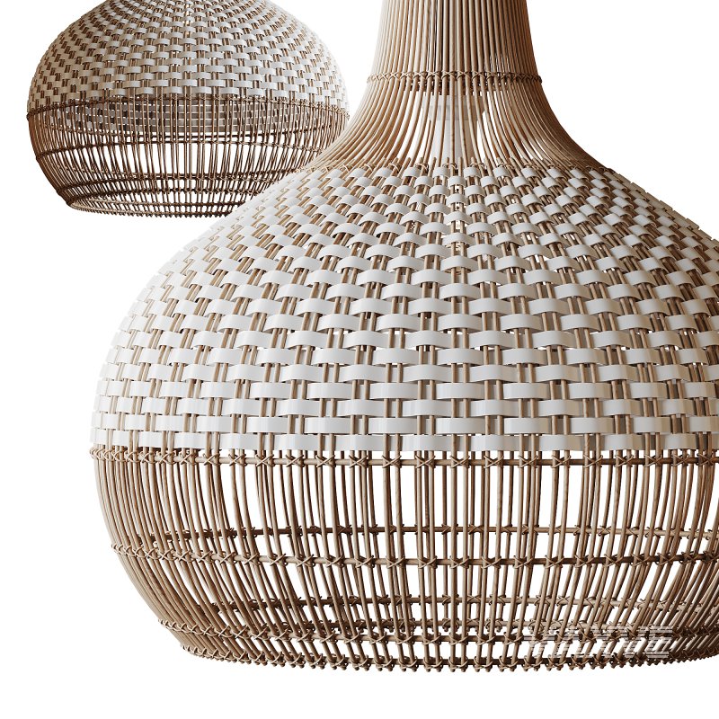 Handwoven Rattan Pendant Light Lampshade - Image 3