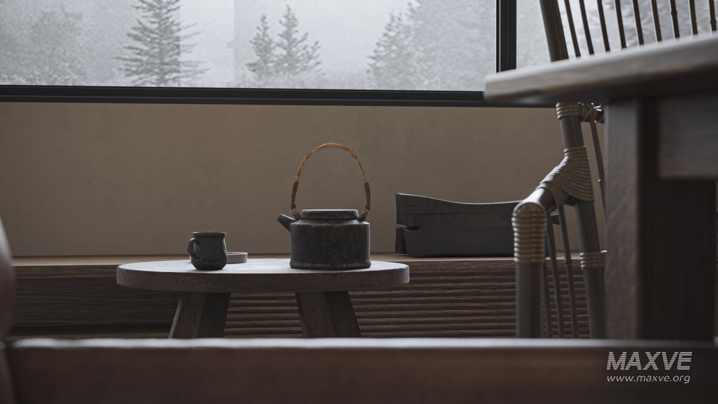 Modern living room and dining room kitchen interior scene - Image 11