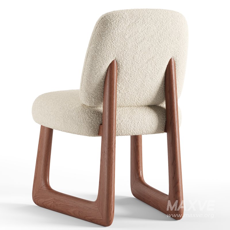 Pula Warm White Boucle Armless Dining Chair - Image 3