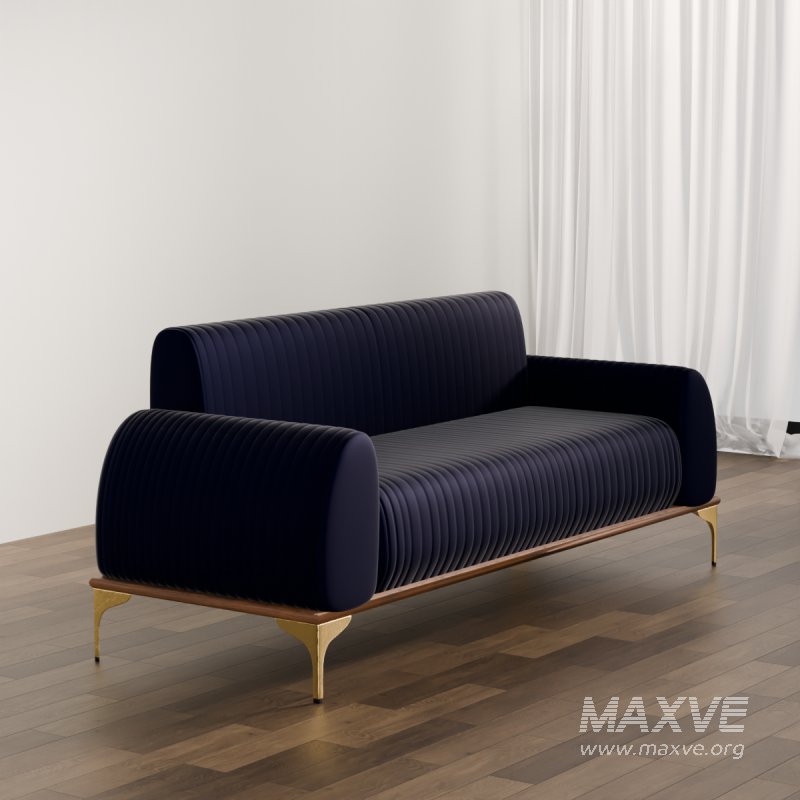 Modern Ribbed Velvet Sofa - Image 3
