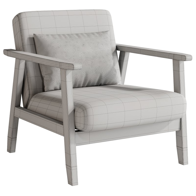 Isaac Wooden armchair with boucle seat - Image 7