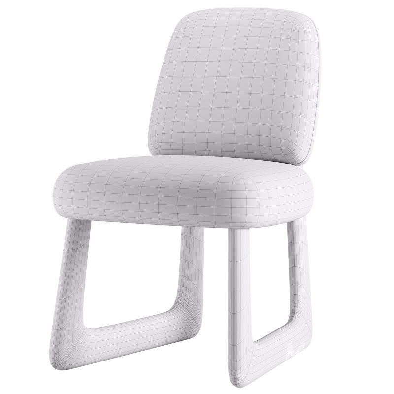 Pula Warm White Boucle Armless Dining Chair - Image 1