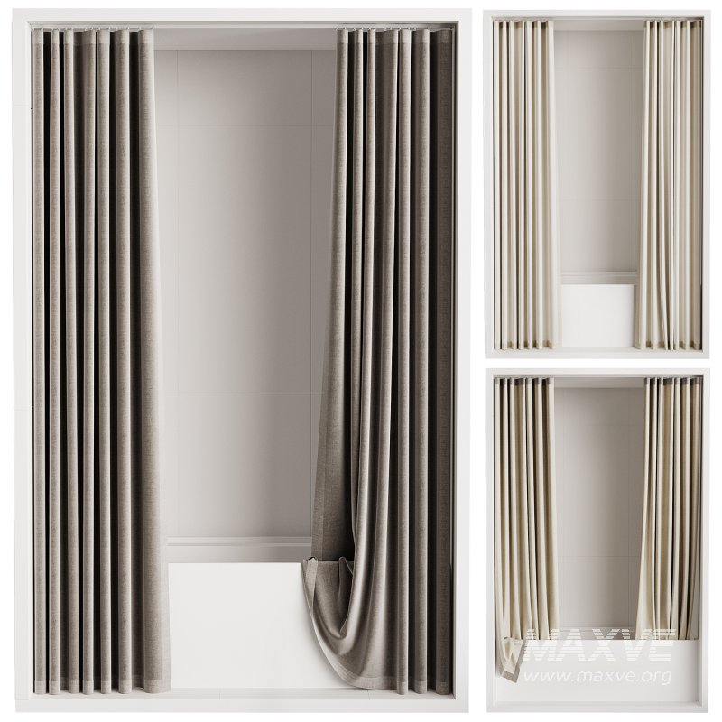 Shower curtain with hidden ceiling cornice - Image 1