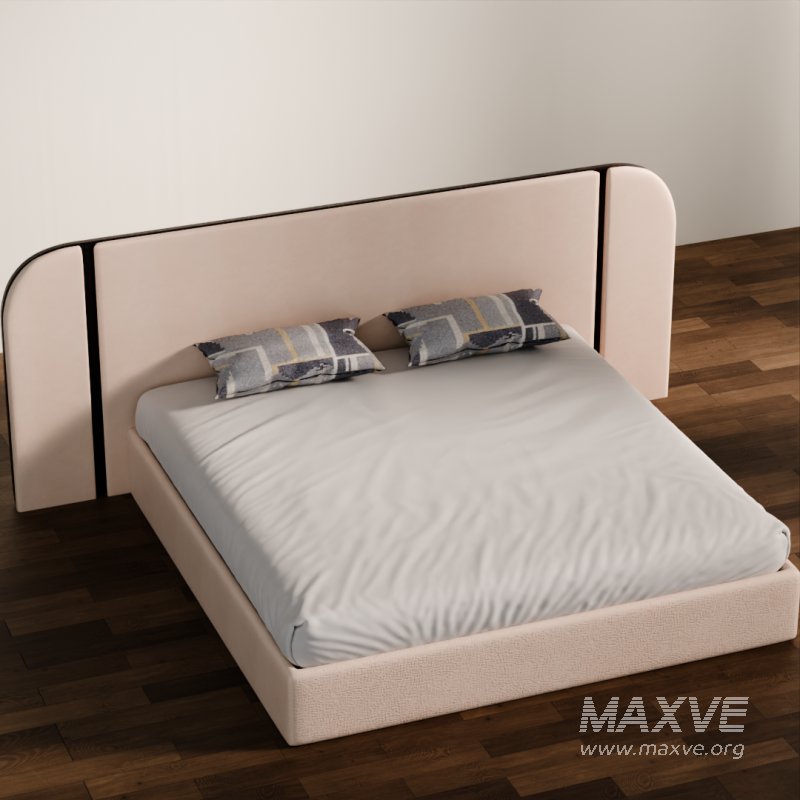 Soft Upholstered Double Bed 3D Model - Image 5