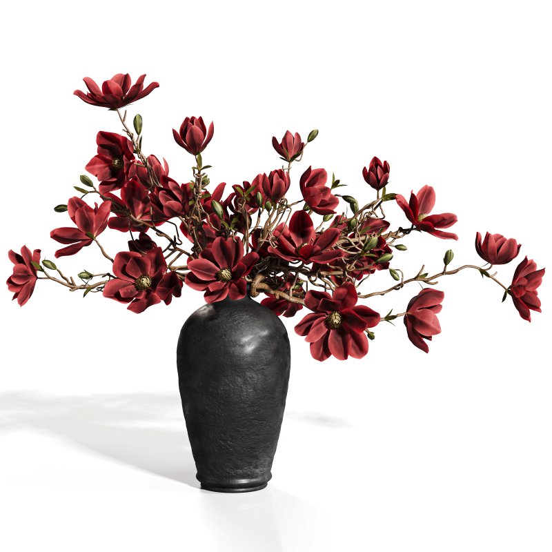 Ikebana Inspired Decorative Magnolia Bouquet - Image 2