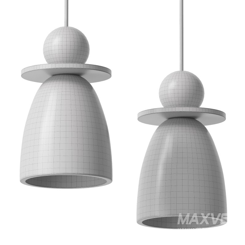 Traditional Japanese Semicircle Travertine Pendant Lamp - Image 4