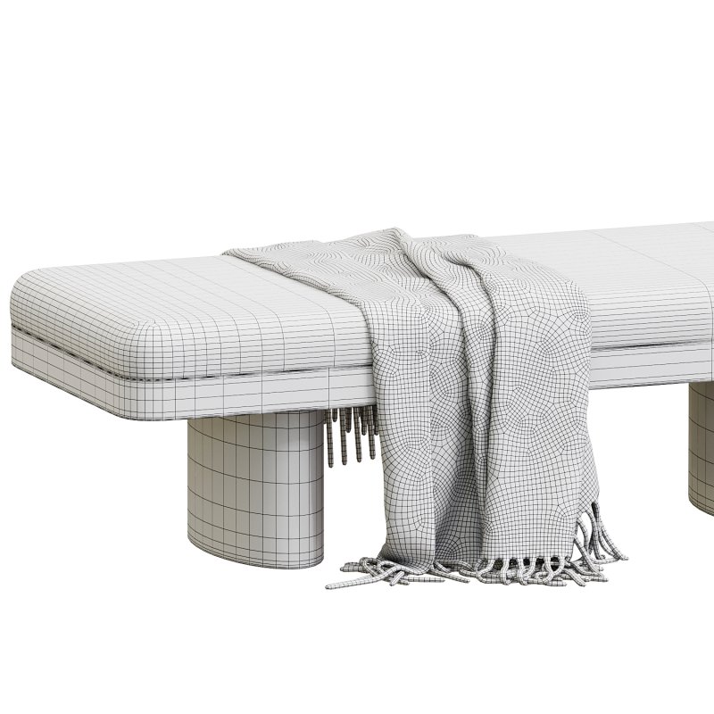 Ollie White Performance Boucle Large Bench - Image 2