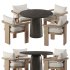 Tahana Outdoor Dining Armchair and Basil Table By Fourhands - Thumbnail 1