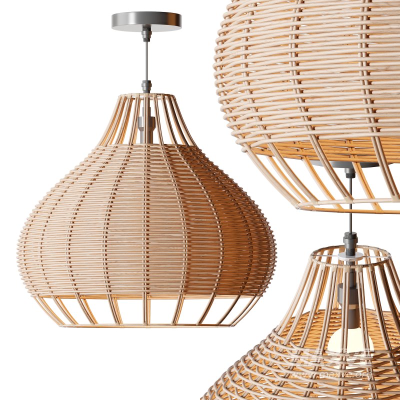 Rattan Pendant Lampshade Wicker Chandelier - Image 1