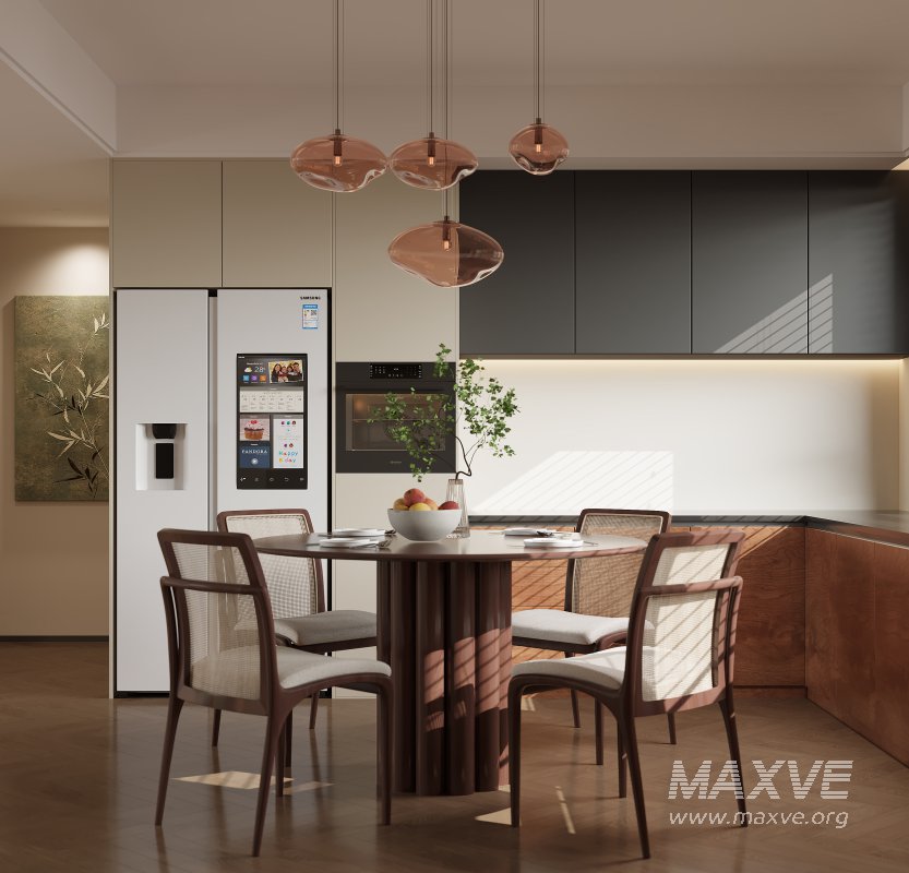 Modern living room and dining room interior scene - Image 3