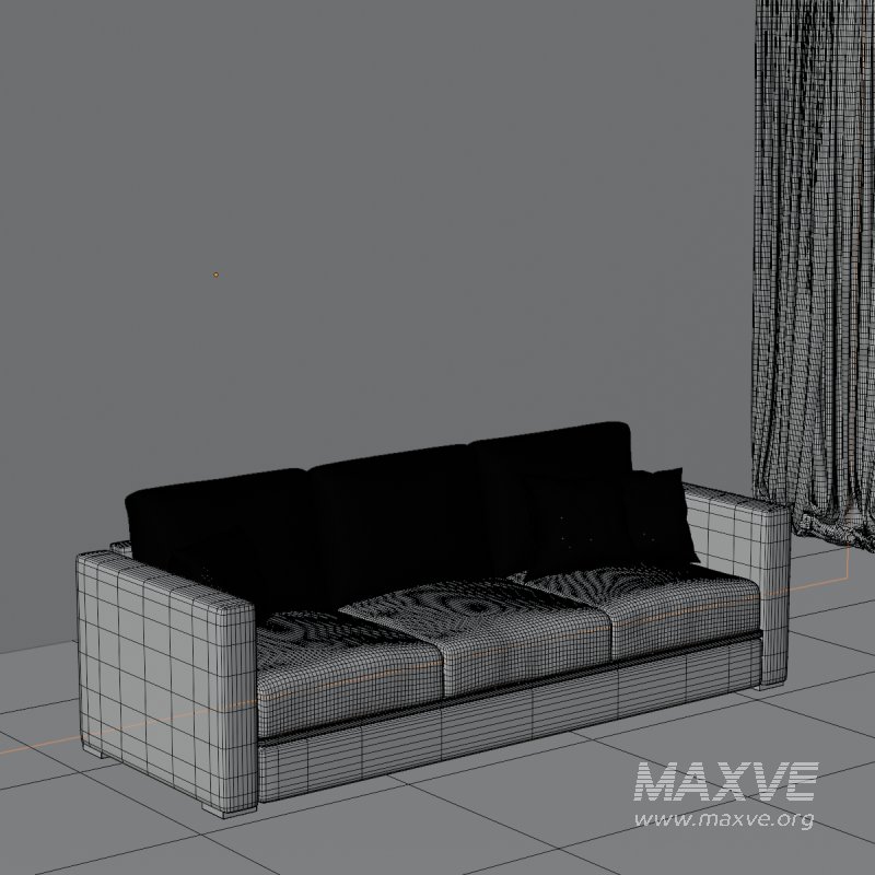 Blue Seater Sofa with Cushions - Image 1