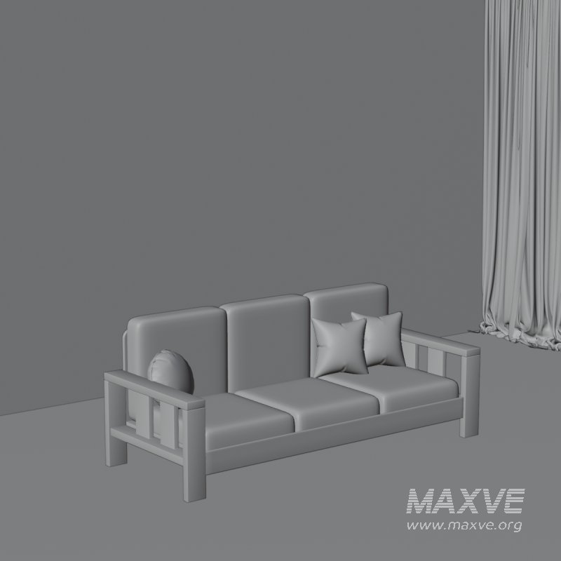 Classic Wooden Sofa with Cushions - Image 3