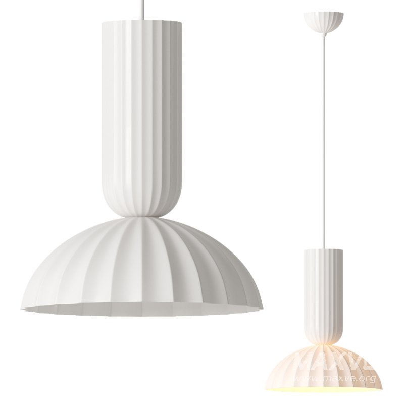 Jeanne Fluted White Porcelain Dome Pendant Light - Image 5