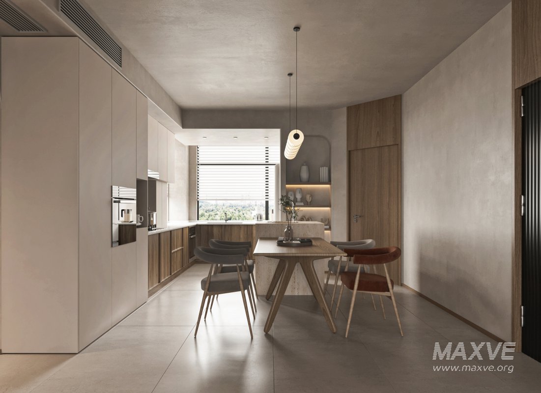 Modern living room and dining room interior scene - Image 6