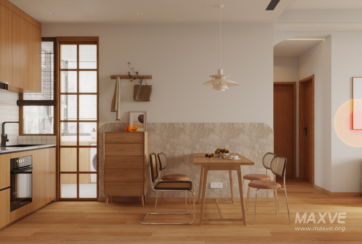 Modern living room and dining room kitchen interior scene - Image 5